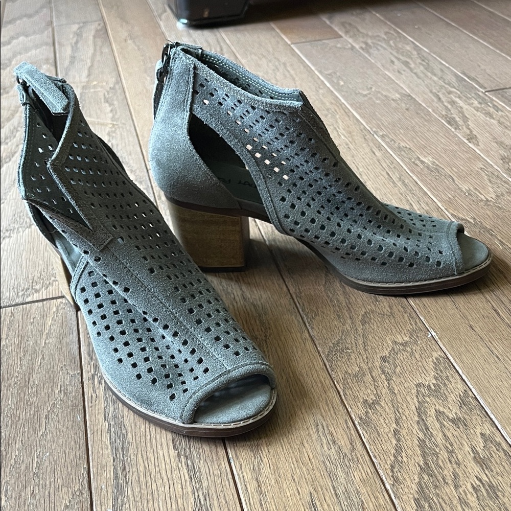 Dirty Laundry Charcoal Peep-Toe Heeled Boots